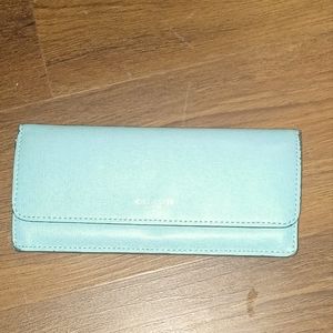 Gently Used Coach Legacy Leather Double Zip Wallet In Robins Egg, Style 48026